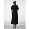 SIMPO lněné černé šaty Solea Mar s rukávkem