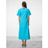 SIMPO lněné tyrkysové šaty Solea Mar s rukávkem