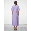 SIMPO lněné fialové šaty Solea Mar s rukávkem