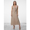 SIMPO lněné béžové šaty Solea Mar bez rukávu