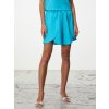 SIMPO lněné tyrkysové kraťasy Sola Mar