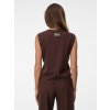 SIMPO lněný hnědý top se stahováním Vela Mar