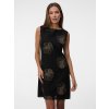SIMPO lněné černé áčkové šaty Noir Bloom