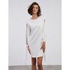 SIMPO bílé šaty Eclipse s průstřihy na rukávu
