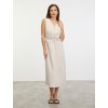SIMPO béžové dlouhé šaty Valencia
