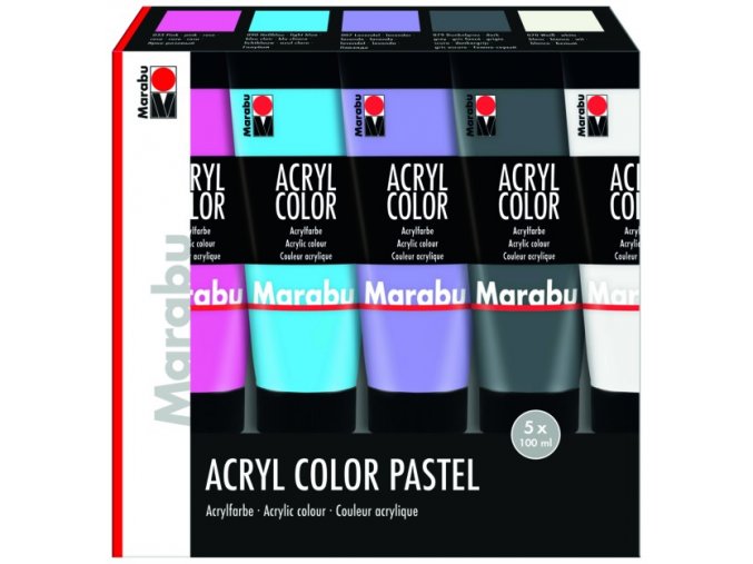 Sada akrylové barvy Marabu 5x100ml pastel