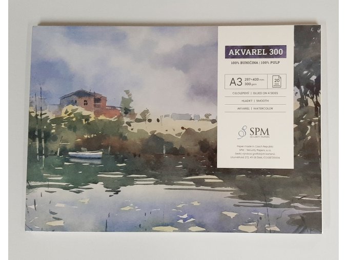 Blok akvarelový 300g, 20 listů, SPM - A3