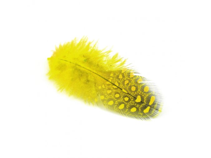Flaušová peříčka 6/8 cm, 24 ks - žlutá