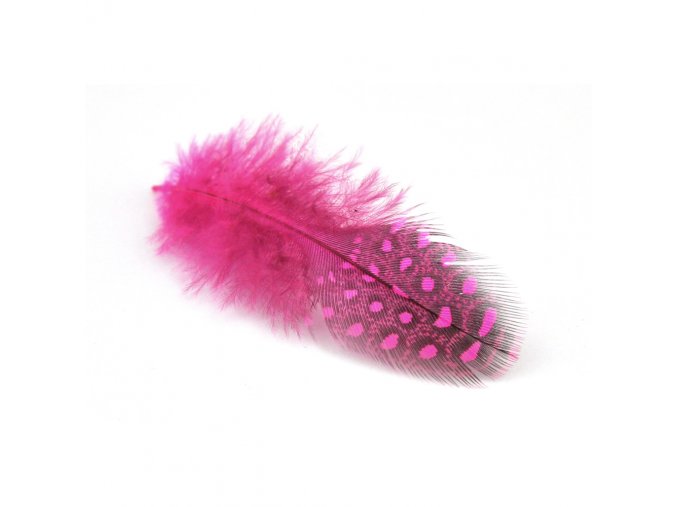 Flaušová peříčka 6/8 cm, 24 ks - fuchsia