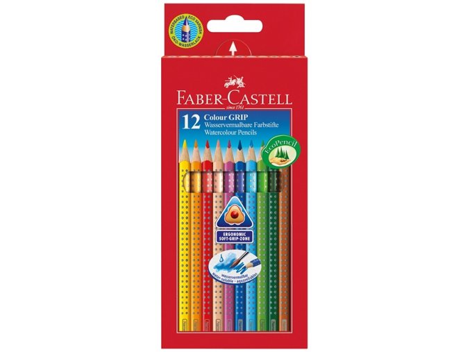 Sada 12 školních akvarelových pastelek GRIP - Faber-Castell