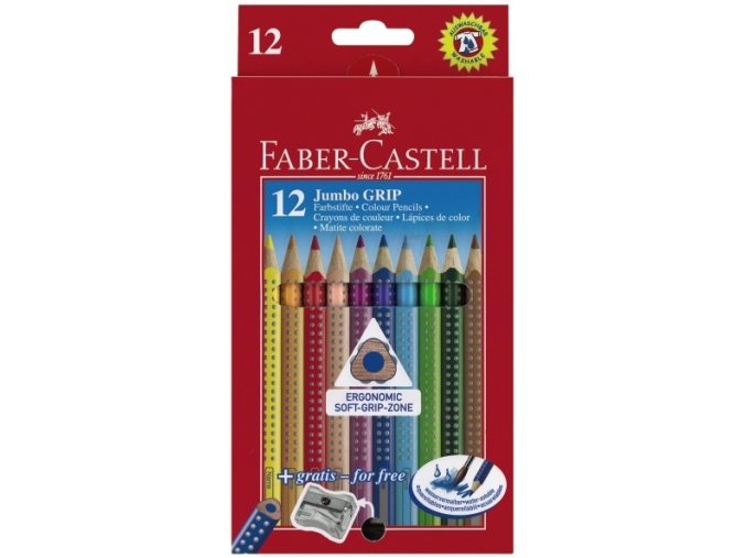 Sada 12 školních pastelek JUMBO GRIP - Faber-Castell