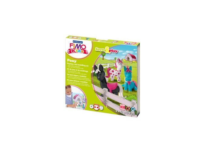 Sada modelovací hmoty FIMO KIDS Ponny 4x 42g - 803408