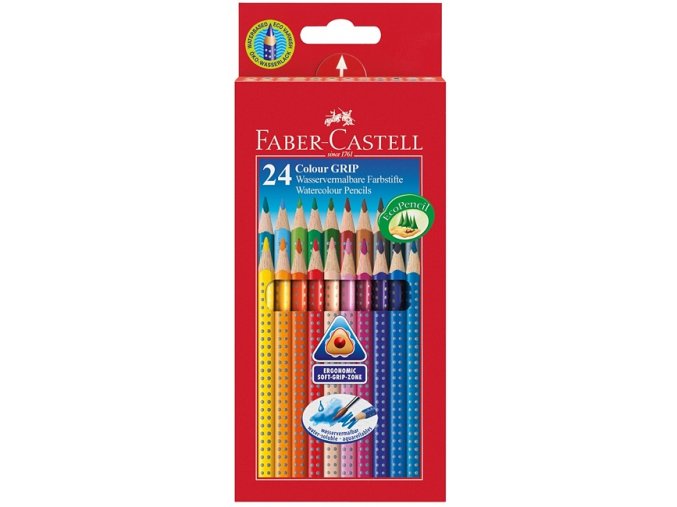 Sada 24 školních akvarelových pastelek GRIP - Faber-Castell