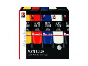 236534 akrylove barvy marabu acryl color sada 5 x 100 ml