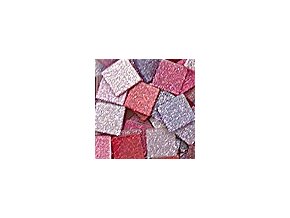 Mozaikové plastové kamínky s glitrem 5 x 5 mm  -  růžovo červená