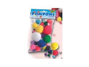 Pompons sada 30 ks 1-5cm barevný mix