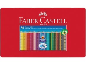 Sada 36 školních akvarelových pastelek GRIP - Faber-Castell v plechové krabičce