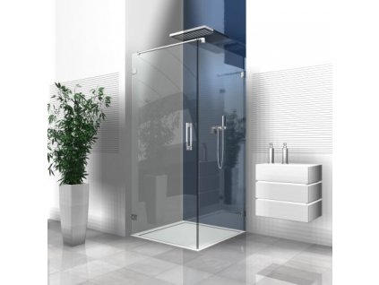 rohový skleněný sprchový kout Flamea
