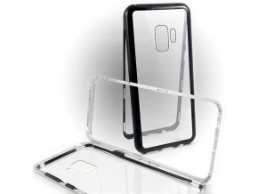 Magnetický hliníkový kryt s tvrzeným sklem pro Samsung Galaxy S9