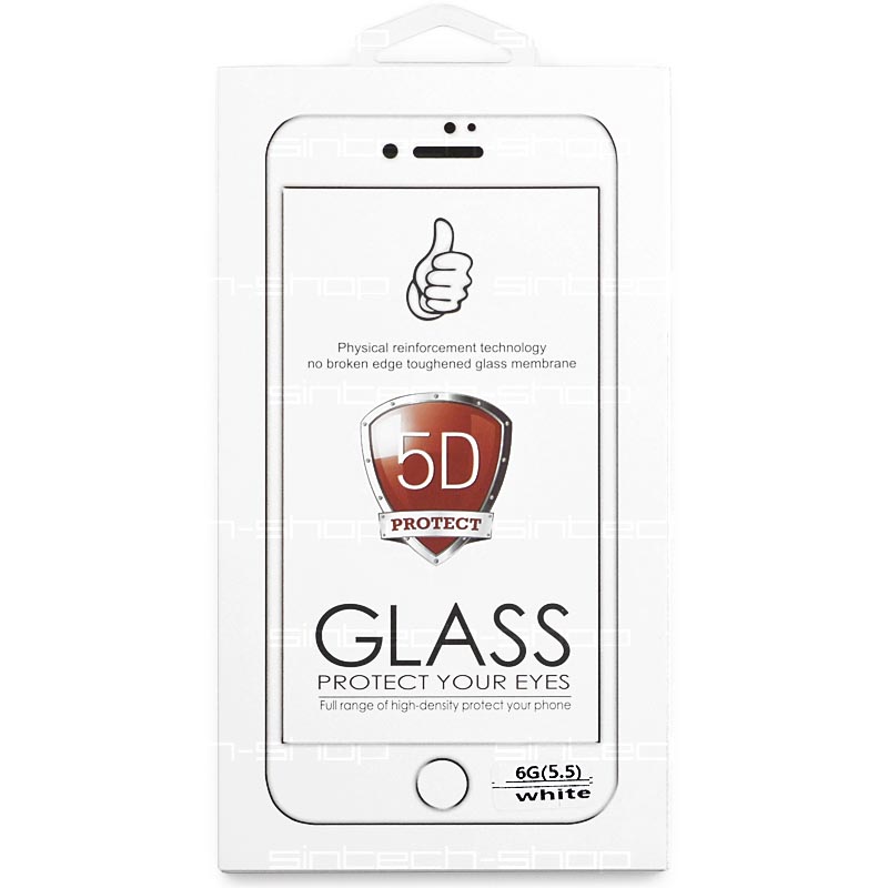 5D tvrzené sklo 9H pro iPhone 6 Plus/6S Plus (5,5") Barevná varianta: Bílá