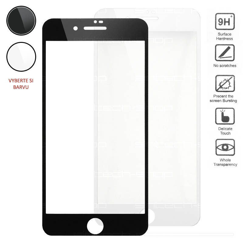Ochranné tvrzené sklo pro iPhone 8 Plus (5,5") Barevná varianta: Bílá