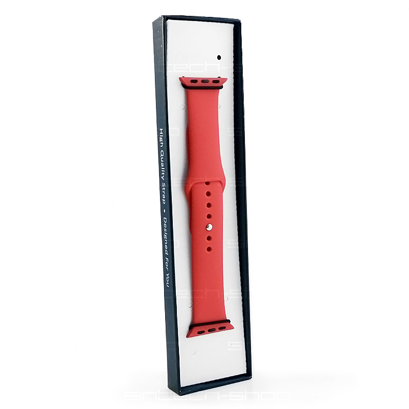 Silikonový Pásek pro Apple Watch 1/2/3/4/5/6/SE 38mm/40mm Barevná varianta: Červená