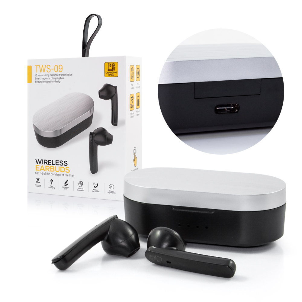 Bezdrátová sluchátka TWS 09 TOUCH Wireless Headset, černá