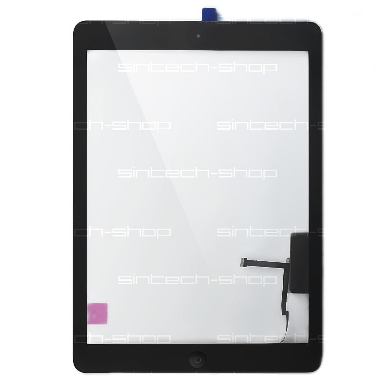 iPad Air (A1474) čelní sklo + digitizer - černý SINTECH© Premium, osazený Home button