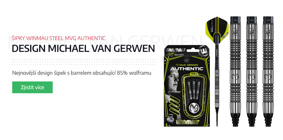 Šipky Winmau steel MvG Authentic 22g 85% wolfram