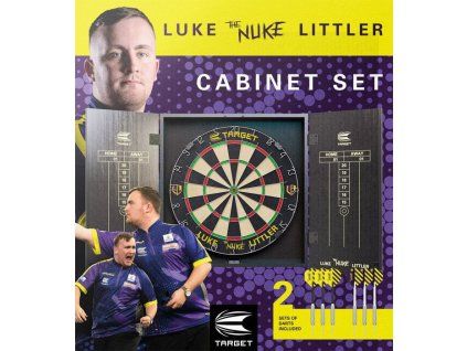 target luke littler dart board cabinet set