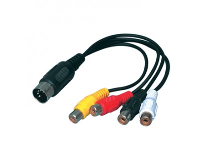 3999 1 kabel petikolik din5 samec 4x rca cinch samice 20 cm