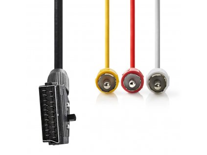 6276 1 kabel scart 3x cinch 2 m prepinatelny cerna barva