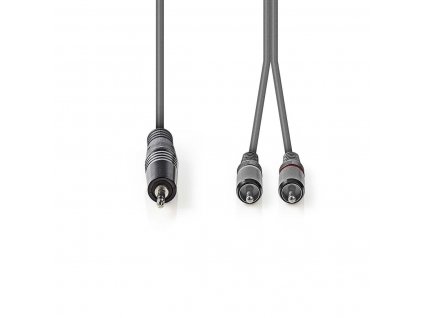6327 1 stereo audio kabel 3 5 mm zastrcka 2x rca zastrcka 3 m seda barva