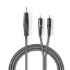6327 2 stereo audio kabel 3 5 mm zastrcka 2x rca zastrcka 3 m seda barva