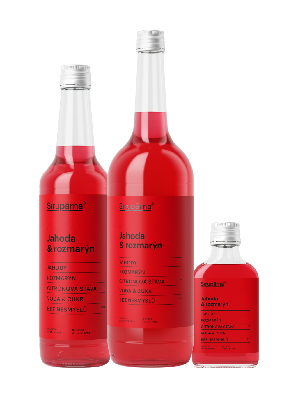 Jahoda & rozmarýn sirup (Objem 0.1 L)