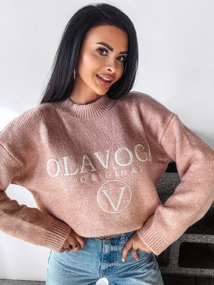 sweter logowany stine olavoga rozowy 3