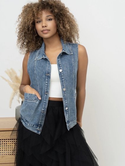 veste sans manches en jean jeans 67d09d4180e39