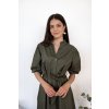 Bavlněné košilové šaty BASIC khaki