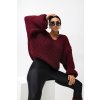 Svetr s širokými rukávy a V výstřihem MARGARET bordó