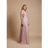 Dlouhé společenské šaty INGRID s odhalenými rameny světle růžová