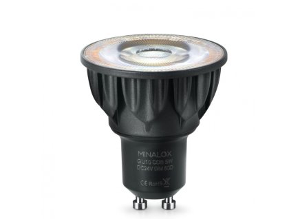 MINALOX stmievatelna LED ziarovka GU10 5W 2700K 60D cierna DC24V smarthome