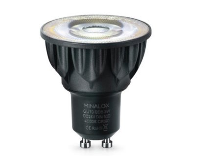 MINALOX stmievatelna LED ziarovka GU10 5W 4000K 60D cierna DC24V smarthome