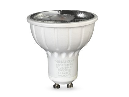 MINALOX stmievatelna LED ziarovka GU10 8W 1800K 10D biela DC24V smarthome