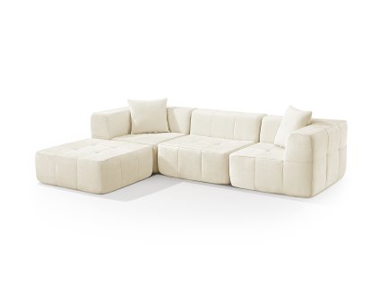 cremová štvrocova sedačka