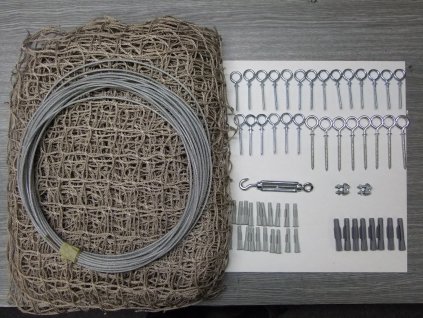 síť na balkon a lodžii pro kočku 4m x 1,6m kompletní set oko 40 x 40 mm vlákno 2x2 mm +lankový rám pozinkovaný