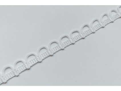 Nepružná bílá krajka s obloučky