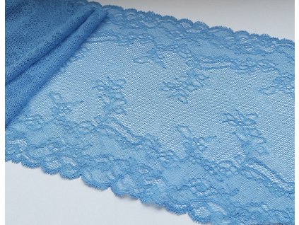 Modrá krajka s jemným květinovým motivem