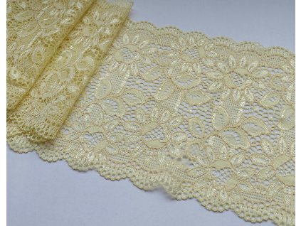 Žlutá květinová krajka na spodní prádlo