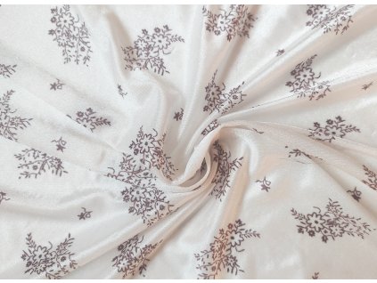 Jemný smetanový úplet s hnědými květinami