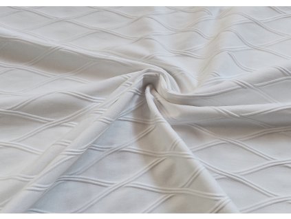 Žakárový úplet v bílé barvě